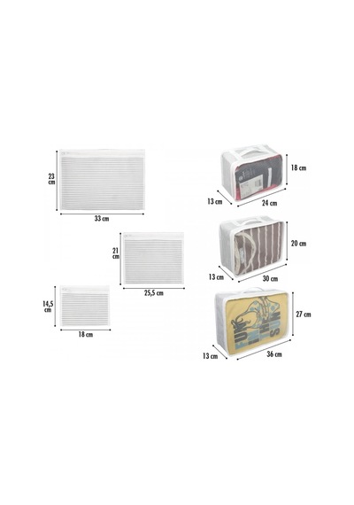Bavul İçi Organizer Seti - Yatak Odası Organizer Set - Makyaj Organizer Mini Hurçlar 6 Parça Çok Renkli