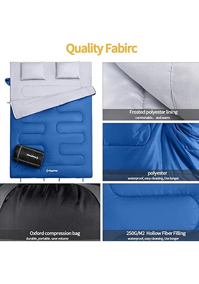 Oxygen 250-d Çift Kişilik Yastıklı Uyku Tulumu Blue Çok Renkli