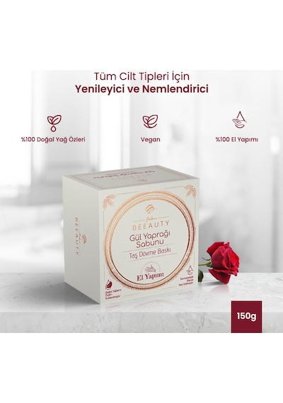 Balen's Beeauty Taş Dövme Baskı Gül Yaprağı Sabunu 150 Gr