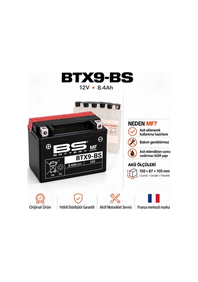Bs Batery Ktm Duke 125 2017-2023 Btx9-bs Akü