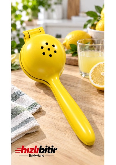 Bymyhand Döküm Sarı Limon Sıkacağı Narenciye Sıkacağı Büyük Boy