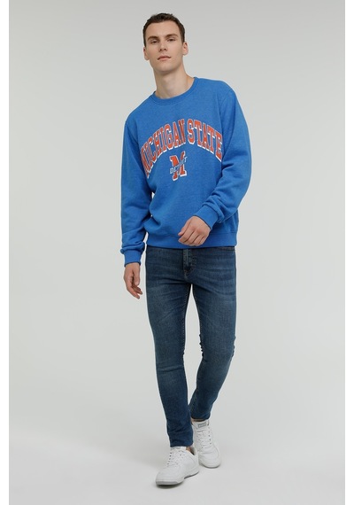 Superfly Michigan State Bisiklet Yaka Erkek Sweatshirt Spf101232313121 Yeşil