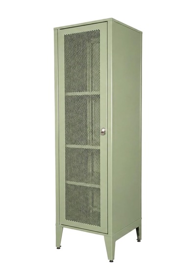 Ziglat 1550 Serisi Kilitli Metal Home Office Dolabı%70 Perfore Kapaklı Yeşil 450x1500x450 Mm