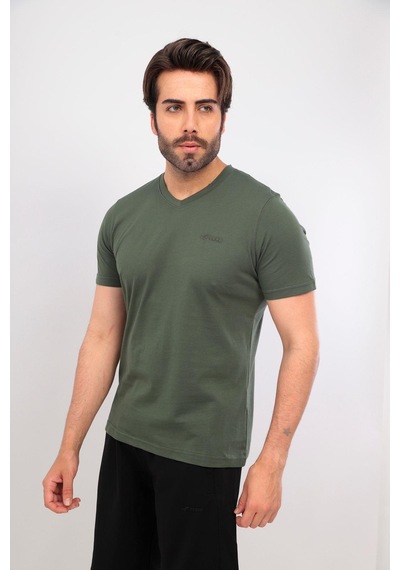 Fore Sport Erkek V Yaka T-shirt Haki