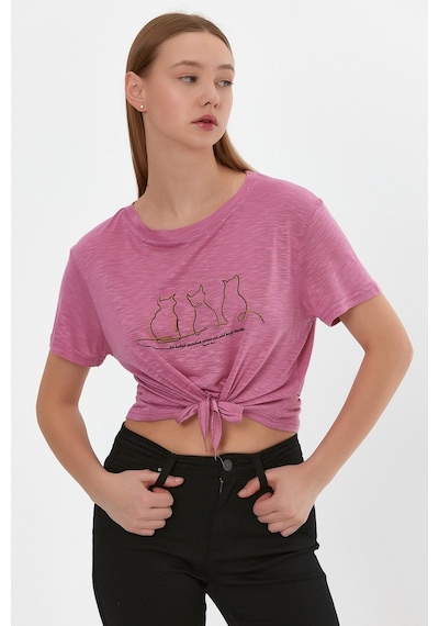 Alexandergardı Baskılı Bağcıklı T-shirt B22-24300 001