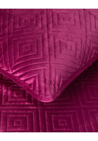 Kadife Size Yatak Örtüsü Takımı 240x220 Cm Fuşya Genel