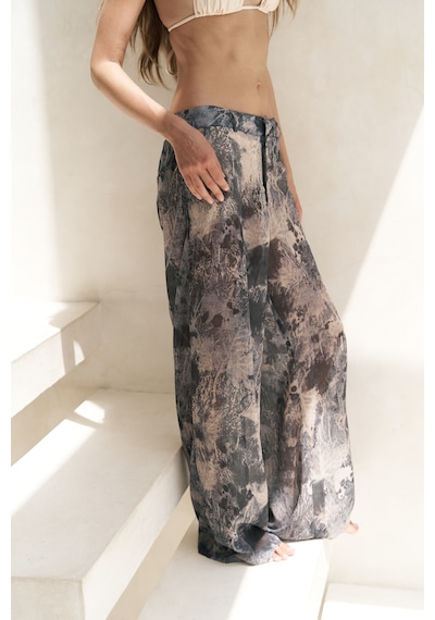 Mai Collection Mai Studios Co. Budiono Transparan Patlı Antrasit Pantolon Antrasit