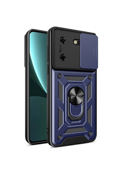 Tecno Pova 5 İle Uyumlu Kılıf Magnetik Standlı Kamera Korumalı Sürgülü Kapak