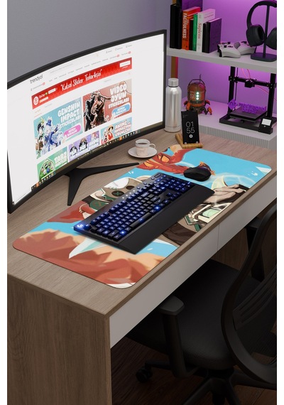 Ifa Genshin Impact Anime Oyuncu V4 - 90x40 Xxl Gaming Mouse Pad Fare Altlığı
