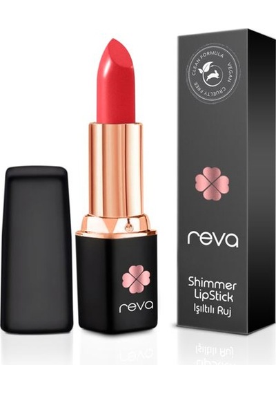 Reva Shimmer Lipstick Clean Formula Ruj High Risk Red