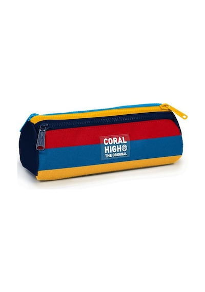 Coral High Kids Lacivert Sarı Kırmızı Çizgi Desenli 3 Lü Okul Çanta Seti Set0133212 Çok Renkli