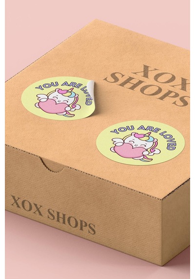 You Are Loved Kalpli Unicorn Sticker 3x3cm St2215 Çok Renkli