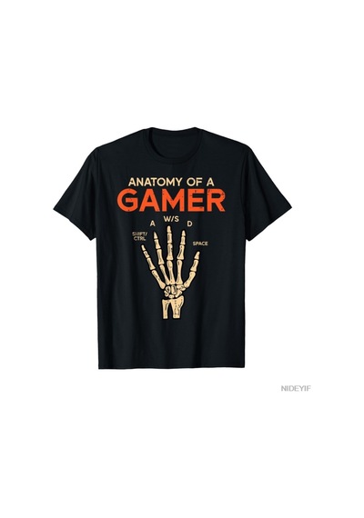 Flood Of Style Bir Oyuncunun Anatomisi İskelet El Komik Erkek Çocuk T-shirt Erkekler Kadınlar Için % 100% Pa Siyah