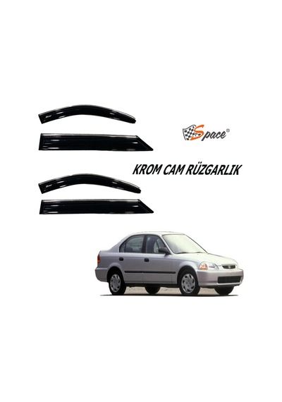 Krom Cam Rüzgarlığı 1 2mm Honda Civic 1996/2001 4'lü / Caru428