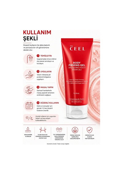 Vücut Bakım Jeli 250 Ml - Kafein, Üzüm Çekirdeği Yağı Ve Vitamin E İçeren Nemlendirici & Pürüzsüz Görünüm Destekleyici Vücut Jeli