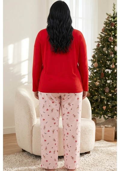 Siyah İnci Pamuklu Likralı Büyük Beden Battal Boy Örme Pijama Takım 26240880 Kırmızı Siyah İnci Pamuklu Likralı Büyük Beden Battal Boy Örme Pijama Takım 26240880 Kırmızı
