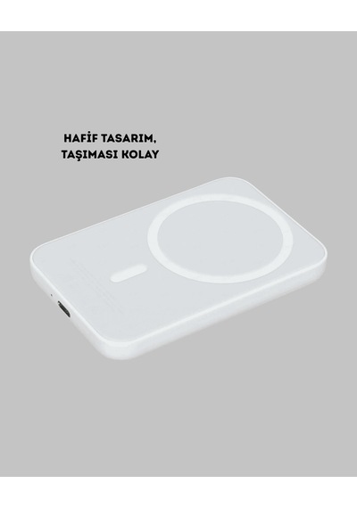 Magsafe Uyumlu Powerbank, Güçlü Mıknatıslı, Hızlı Şarjlı, Kompakt Çok Renkli