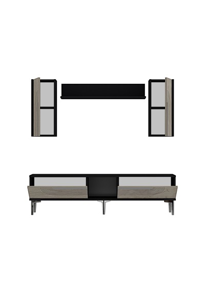 Tvr1502ats Meyra Tv Ünitesi Takımı Antrasit-traverten-sılver 150cm Antrasit - Silver - Traverten