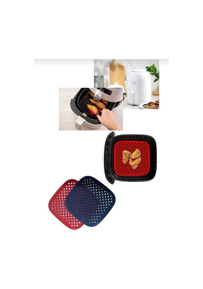 Airfryer Silikon Kare Pişirme Matı 23 Cm 2 Li Renkli Silikon Siyah Diğer