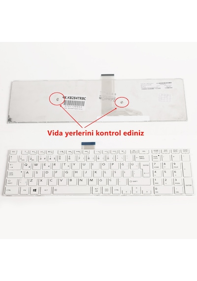 Toshiba Uyumlu 0Kn0-Ck4Tu13 Notebook Klavye Beyaz Çerçeveli