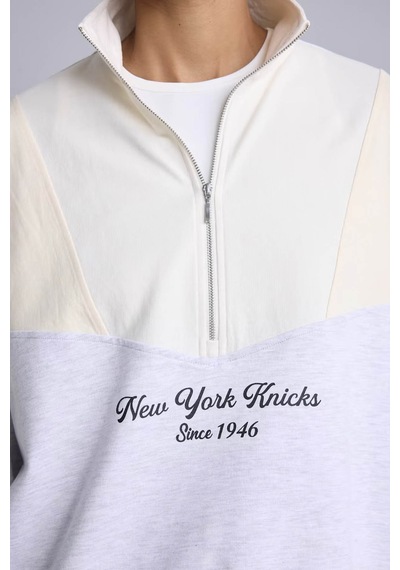Defacto Nba Oversize Yarım Fermuarlı Basic Gri Kadın Sweatshirt H4232ax/gr421