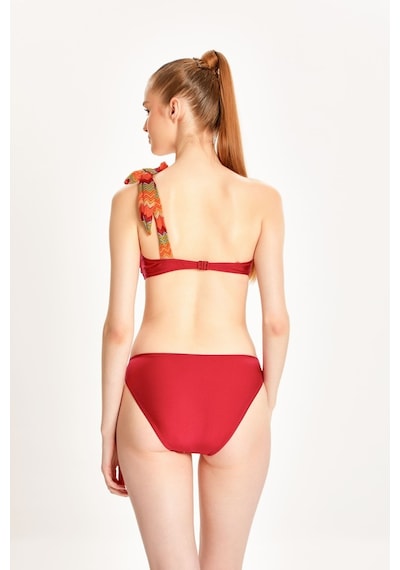Too Salty Swimwear Kadın Bordo Dantelli Tek Omuz Bikini Takımı 24s120st Bordo