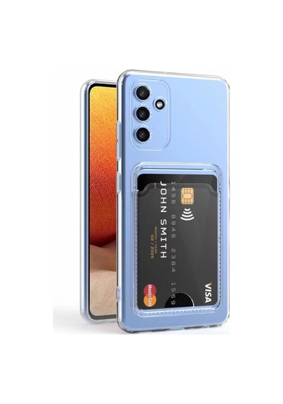Zore Galaxy A14 Kılıf Kartlıklı Şeffaf Nvth Setra Clear Silikon Kapak - Renksiz