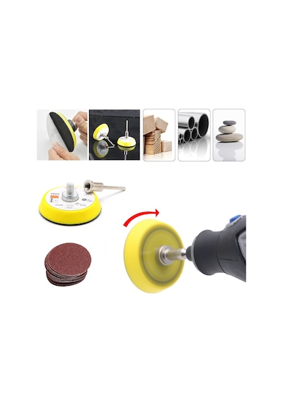 50Mm Mini Cırt Taban Ve Zımpara Seti Mini Grinder Kinalar Için