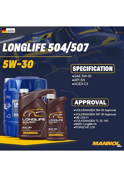 Mannol 5W-30 Longlife 504/507 Motor Yağı Ve İtici Ses