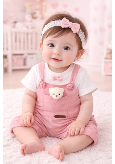 Canini Ayıcıklı Kız-erkek Keten Salopet 2li Takım Baby&kıds 6-9-12 Ay Acık Pembe Acık Pembe Canini Ayıcıklı Kız-erkek Keten Salopet 2li Takım Baby&kıds 6-9-12 Ay Acık Pembe Acık Pembe