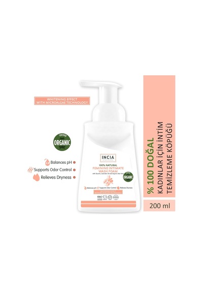 %100 Doğal İntim Yıkama Köpüğü Ph 3.8 Beyazlatma Etkili Ve Koku Önleyici Vegan 200 Ml