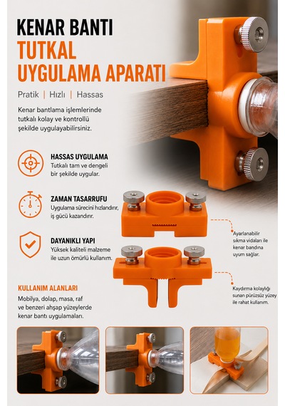 Kenar Bandı Tutkal Uygulama Aparatı Turuncu