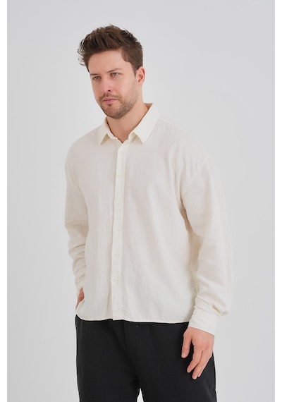 Redline Bond Keten Oversize Rahat Kalıp Premium Kumaş Basic Gömlek Beyaz Redline Bond Keten Oversize Rahat Kalıp Premium Kumaş Basic Gömlek Beyaz