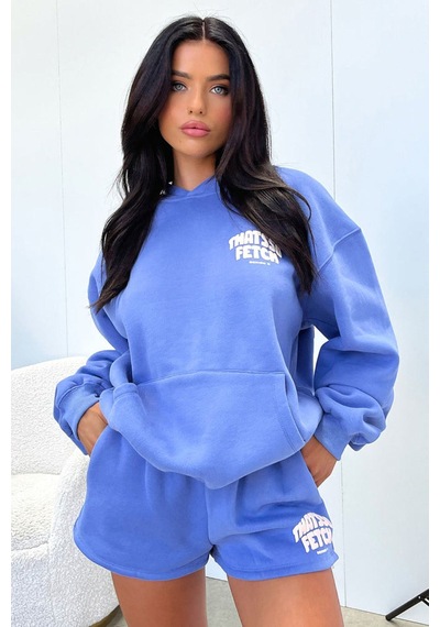 Thatsso Fetch Series 5 Sweatshirt - Bebe Mavisi Baskılı Oversize Kapüşonlu Mavi