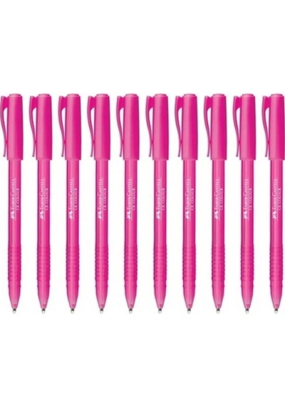 Faber Castell Tükenmez Kalem Renkli Pembe - 10 Adet