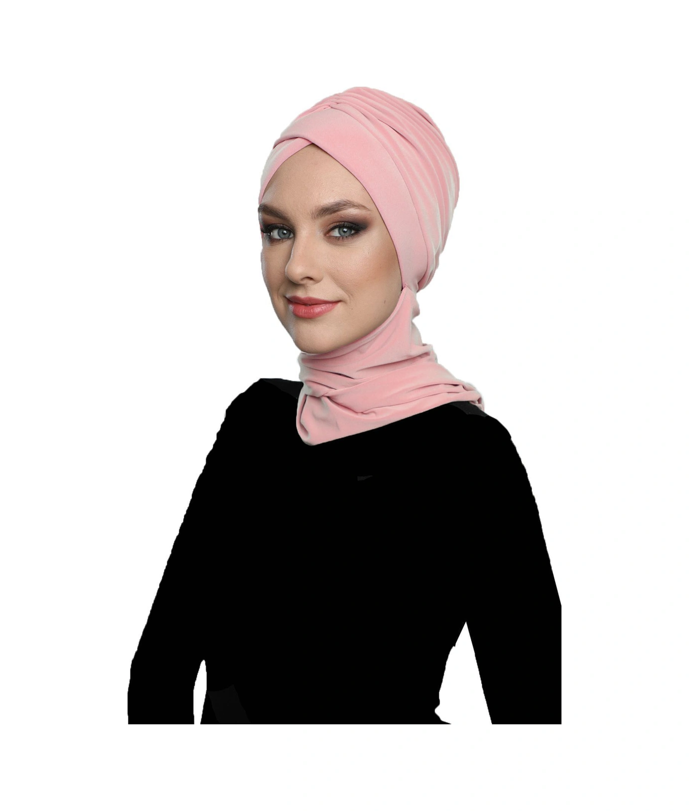 Elysianfidan Kardelen Atkılı Astarlı Pudra Hazır Türban Tesettür Havuz Ve Dış Bone Pudra