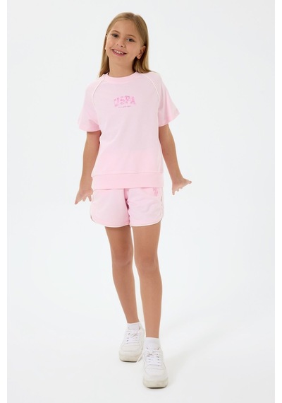 U.s. Polo Assn. Kız Çocuk Pembe Şort Takım Us2528-c-v2 Pembe