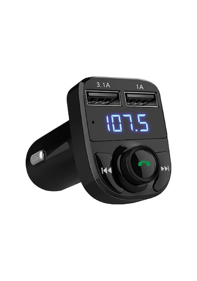 Çakmaklık Girişli X8 Bluetooth Araç Kiti Şarj Cihazı Araç Fm Transmitter Usb Mp3 Sd Kart Müzik Çalar