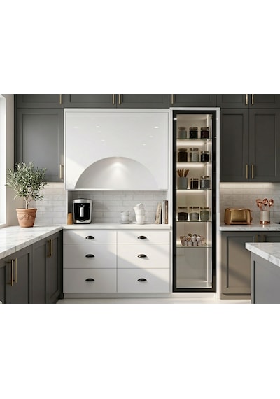 Lüks High Gloss Mutfak Dolabı & Kahve Köşesi - %100 Mdf Gövde, Led Aydınlatmalı, 6 Çekmeceli Parlak Beyaz Lüks High Gloss Mutfak Dolabı & Kahve Köşesi - %100 Mdf Gövde, Led Aydınlatmalı, 6 Çekmeceli Parlak Beyaz