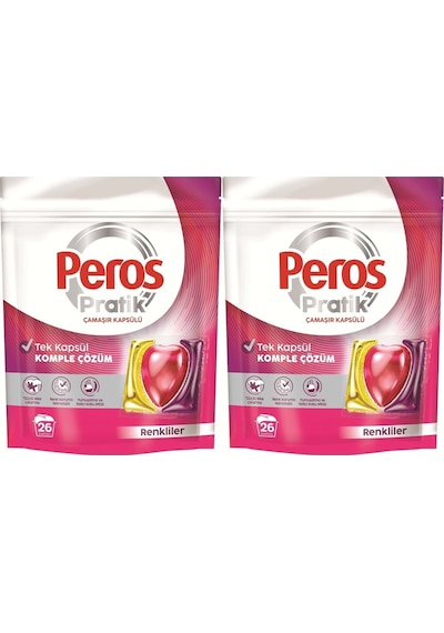Pratik Matik Çamaşır Deterjanı Kapsülü - Tableti 52 Adet Renkliler 2pk 26