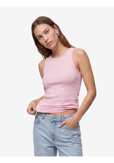 Koton Koton X Sibil Çetinkaya - Pamuklu Ribanalı Yuvarlak Yaka Atlet Pembe 6sak10419ek Gül