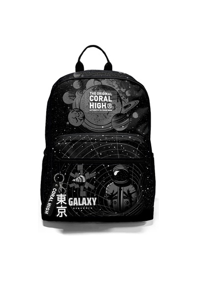 Coral High Dört Bölmeli Siyah Galaxy Ortaokul Çantası - Erkek Çocuk