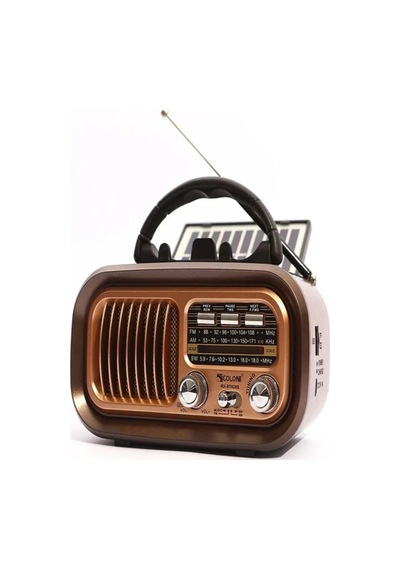 Nostaljik Görünümlü Solar Panelden Şarj Olabilen Telefon Standlı Fm Radyo Bluetooth Hoparlör