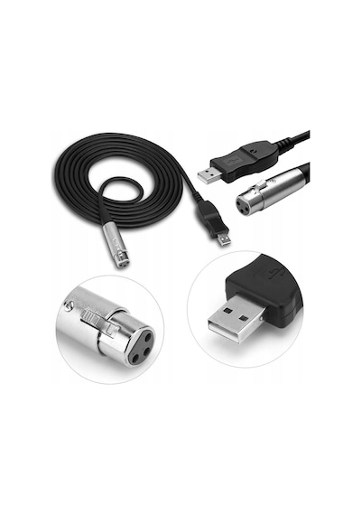 Usb 2.0 To Cannon Xlr Mikrofon Kablosu Usb Xlr Çevirici Kablo 3m