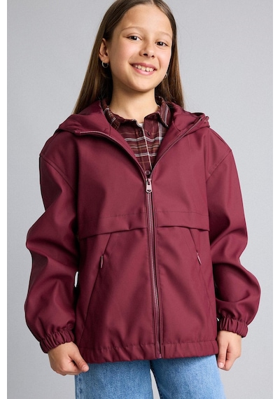 Defacto Kapüşonlu Yağmurluk Kız Çocuk H1659a826aubr306 Bordo-br306