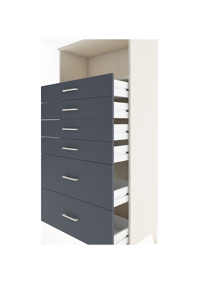 Hyperion Dolap Tek Raflı 6 Çekmeceli 88x44x182 Aytaşı-antrasit Aytaşı