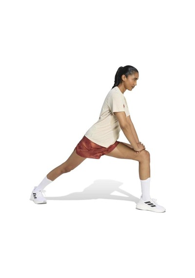 Adidas Running Essentials Brand Love Kadın Bej Yuvarlak Yaka Tişört Bej
