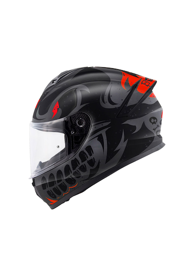 50.x Bones Kask Kapalı Mat Siyah-kırmızı Diğer