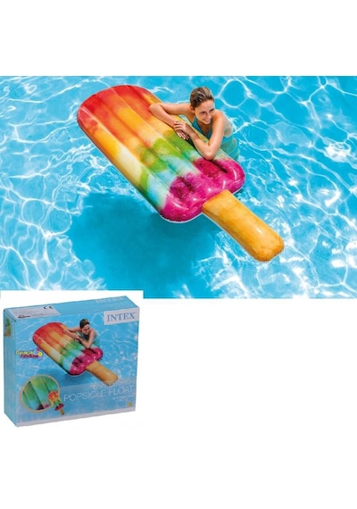 intex 58766 Şişme Renkli Buz Dondurma Yatak 191x76 Cm Çok Renkli