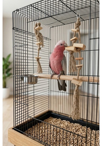 Mivra Pets 2'li Papağan Kemirme Parçalama Jüt Halat Seti